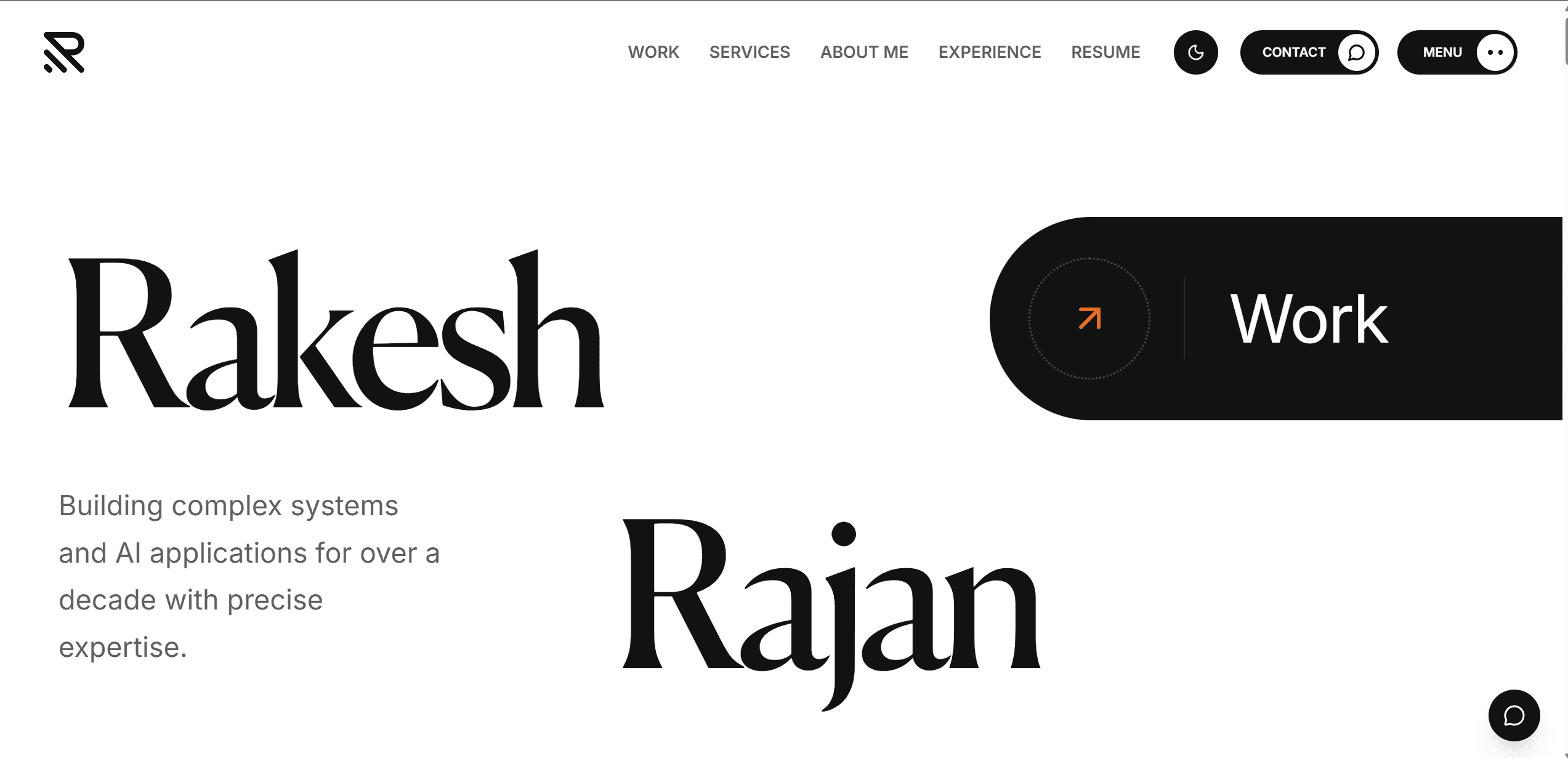 Rakesh Rajan Portfolio View 1